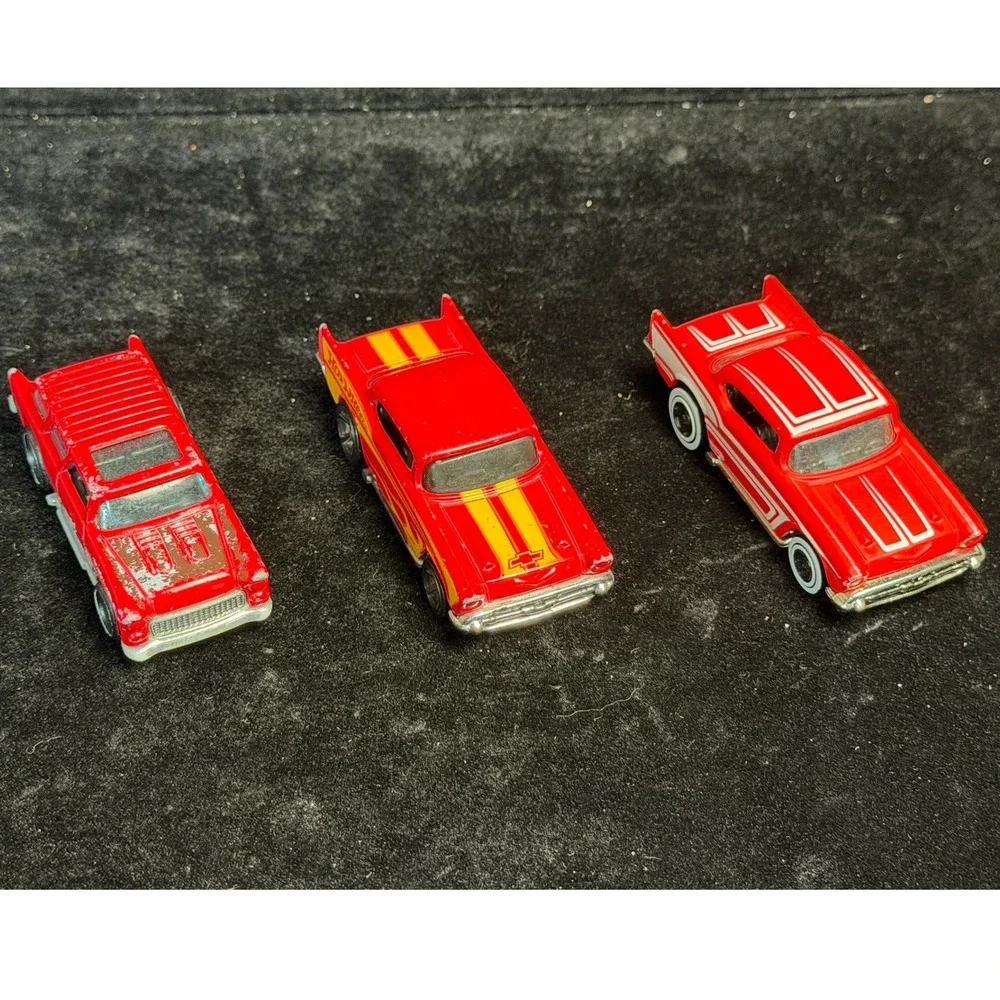 Hot Wheels-Chevy Nomad, 57 Chevy Bel Air Red Flame & Pinstripe, Diecast Lot of 3